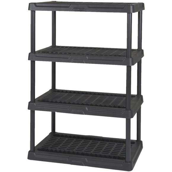 Contico 54 In. x 36 In. x 18 In. 4-Tier Ventilated Black Resin Plastic Shelving