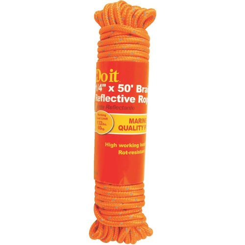 Do it 1/4 In. x 50 Ft. Orange Braided Reflective Polypropylene Packaged Rope