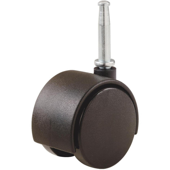 Do it 2 In. Dia. Black Twin Wheel Caster with 1-1/2 In. Stem (2-Pack)