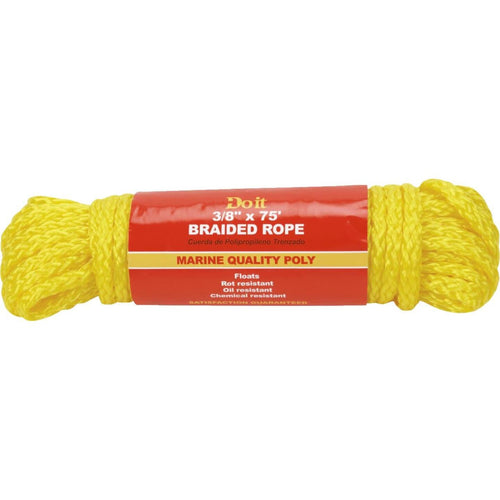Do it 3/8 In. x 75 Ft. Yellow Braided Polypropylene Packaged Rope