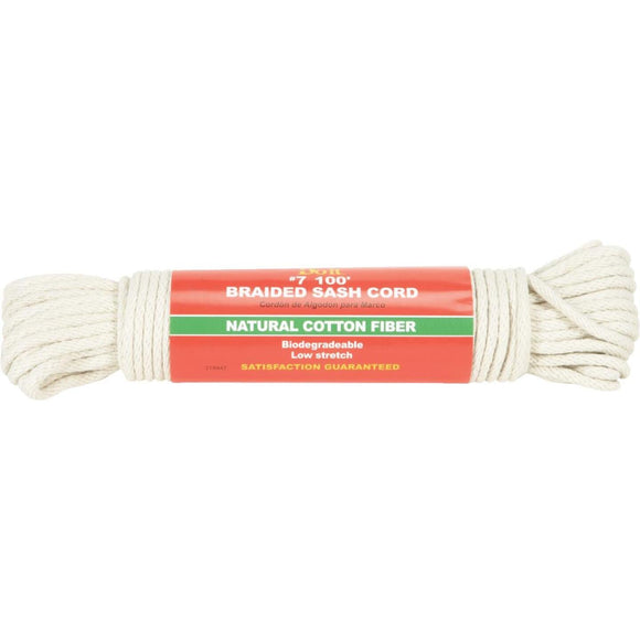 Do it 7/32 In. x 100 Ft. White Solid Braided Cotton Sash Cord