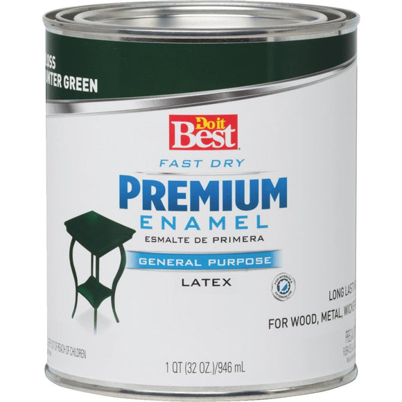 Do it Best Fast Dry Acrylic Latex Gloss Premium Enamel, Hunter Green, 1 Qt.