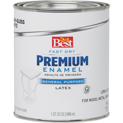 Do it Best Fast Dry Acrylic Latex Semi-Gloss Premium Enamel, White, 1 Qt.