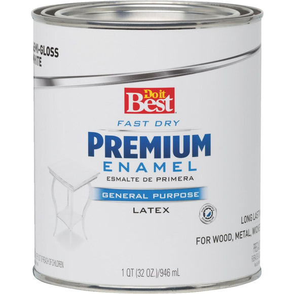 Do it Best Fast Dry Acrylic Latex Semi-Gloss Premium Enamel, White, 1 Qt.