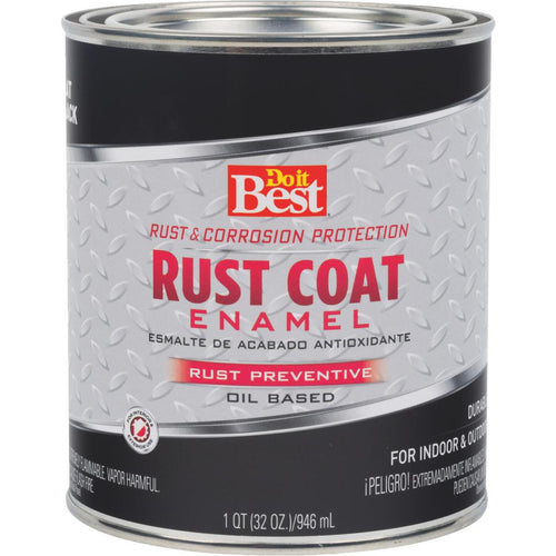 Do it Best Rust Coat Oil-Based Flat Enamel, Black, 1 Qt.