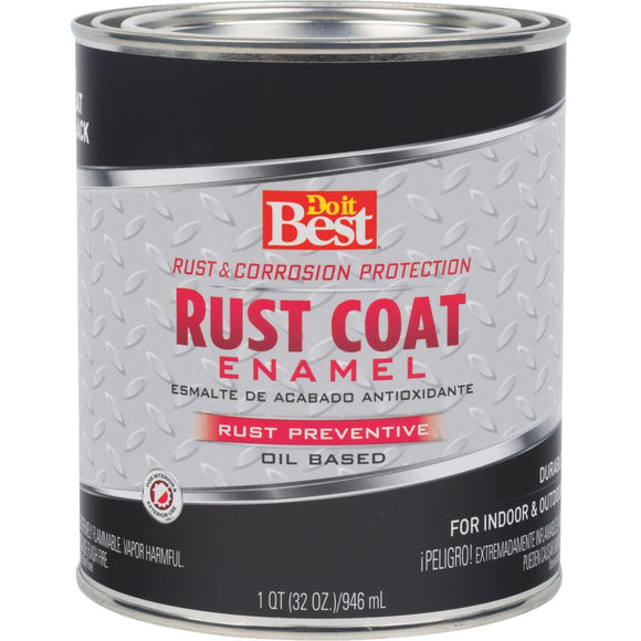 Do it Best Rust Coat Oil-Based Flat Enamel, Black, 1 Qt.