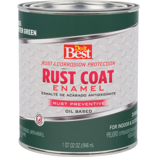 Do it Best Rust Coat Oil-Based Gloss Enamel, Hunter Green, 1 Qt.