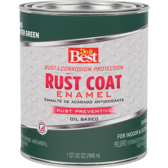 Do it Best Rust Coat Oil-Based Gloss Enamel, Hunter Green, 1 Qt.