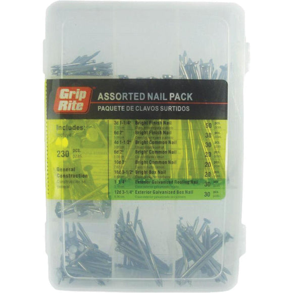 Grip-Rite Steel Nail Assortment Kit (230 Pcs.)
