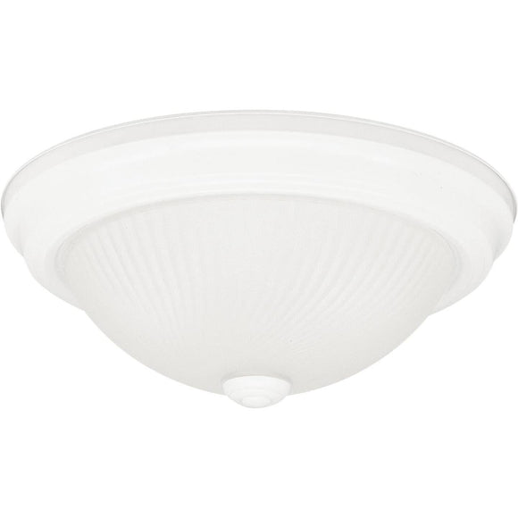 Home Impressions 11 In. White Incandescent Flush Mount Ceiling Light Fixture