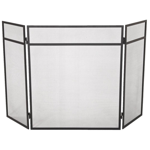 Home Impressions 3-Panel Black Mesh Decorative Fireplace Screen