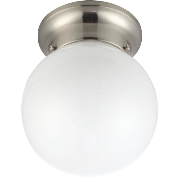 Home Impressions 6 In. Brushed Nickel Incandescent Flush Mount Ceiling Light Fixture