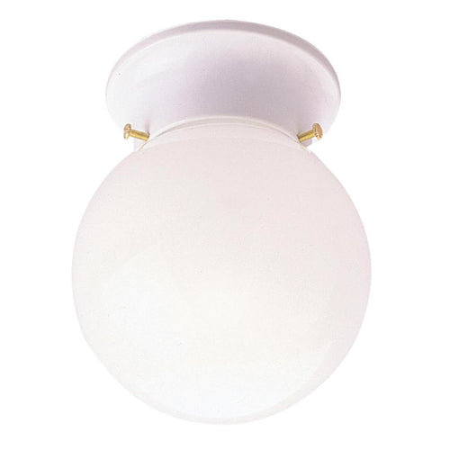 Home Impressions 6 In. White Incandescent Flush Mount Ceiling Light Fixture
