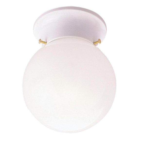Home Impressions 6 In. White Incandescent Flush Mount Ceiling Light Fixture