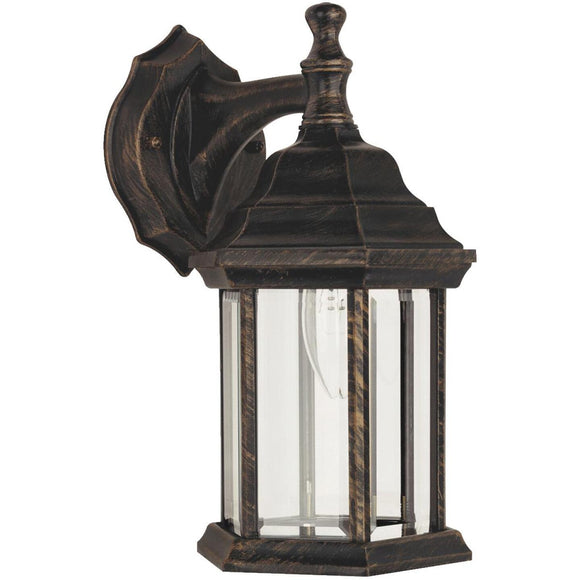 Home Impressions Antique Black w/Gold Highlights Incandescent Type A Outdoor Wall Light Fixture