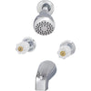 Home Impressions Chrome 2-Handle Acrylic Knob Tub & Shower Faucet