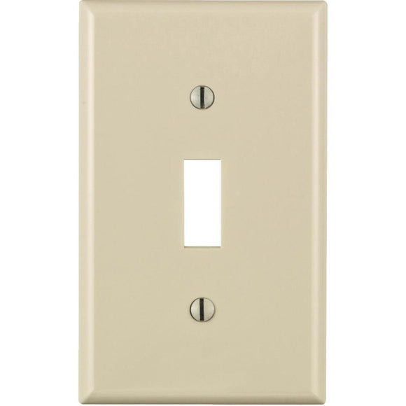 Leviton 1-Gang Thermoplastic Nylon Toggle Switch Wall Plate, Light Almond