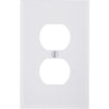 Leviton Mid-Way 1-Gang Smooth Plastic Outlet Wall Plate, White