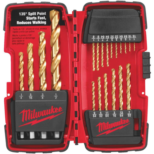 Milwaukee Thunderbolt 20-Piece Titanium Drill Bit Set, 1/16 In. thru 1/2 In.