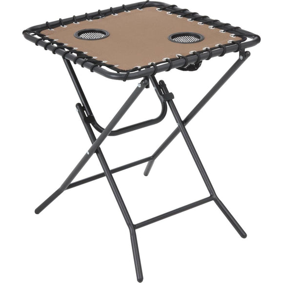Outdoor Expressions Tan 18 In. Square Steel Folding Side Table