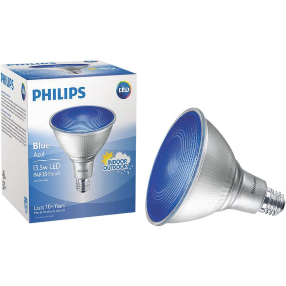 Philips 100W Equivalent Blue PAR38 Medium Dimmable LED Floodlight Light Bulb