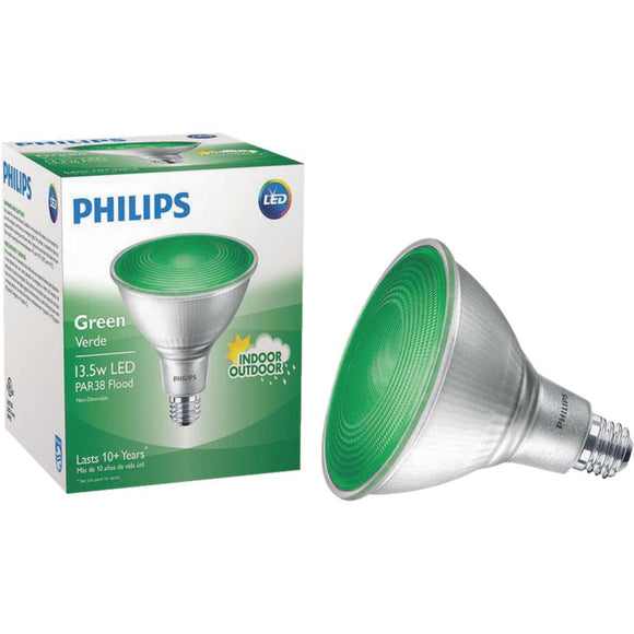 Philips 100W Equivalent Green PAR38 Medium Dimmable LED Floodlight Light Bulb