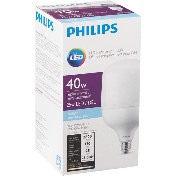 Philips 25W Frosted T-Shape Medium Base LED High-Intensity Replacement Light Bulb, 150W Incandescent Equivalent