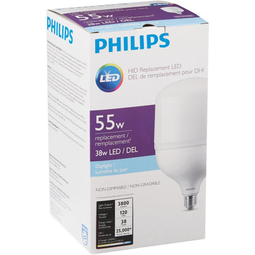 Philips 38W Frosted T-Shape Medium Base LED High-Intensity Replacement Light Bulb, 200W Incandescent Equivalent
