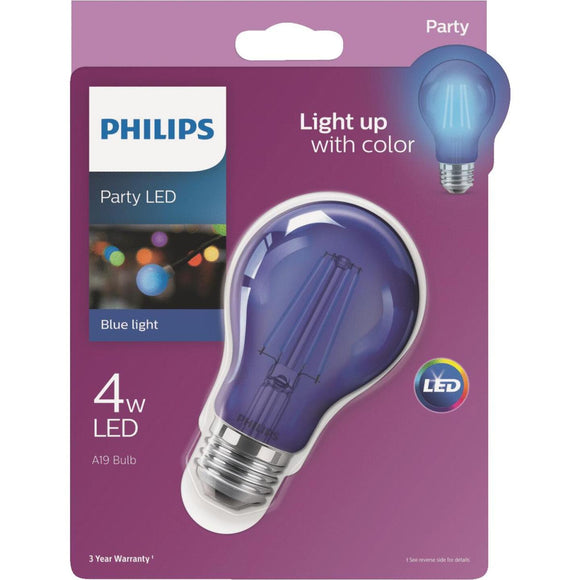 Philips Blue A19 Medium 4W Indoor/Outdoor LED Decorative Party Light Bulb