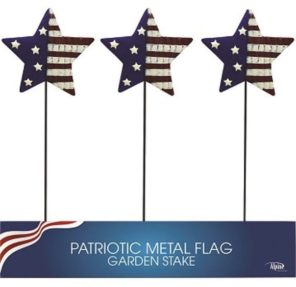 PATRIOTIC STAR GARDEN STAKE DISPLAY