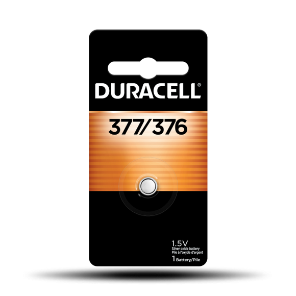 Duracell  377/376 Silver Oxide Button Battery