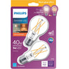 Philips Warm Glow 40W Equivalent Soft White A19 Medium Dimmable LED Light Bulb (2-Pack)