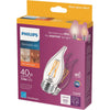 Philips Warm Glow 40W Equivalent Soft White BA11 Medium Decorative LED Light Bulb (3-Pack)