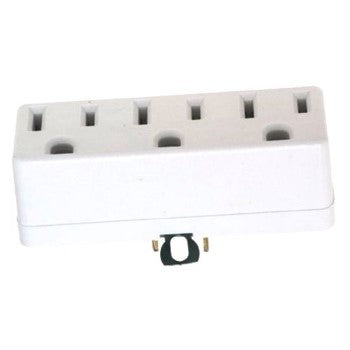 Leviton 002-698-2W Three Outlet Grounded Adapter ~ 15A - 125V