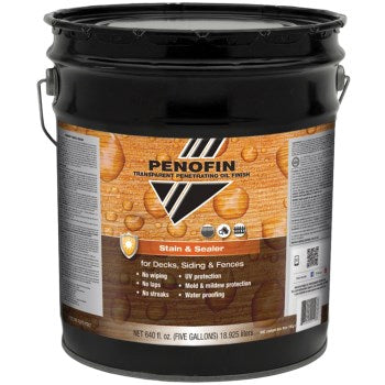 Penofin FSSNC5G Transparent Oil Stain & Sealer for Decks/Siding/Fences, Natural Cedar Finish ~ 5 Gallon Container