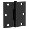 National Hardware Squeak Guard Door Hinges Square Corner 3.5, Matte Black