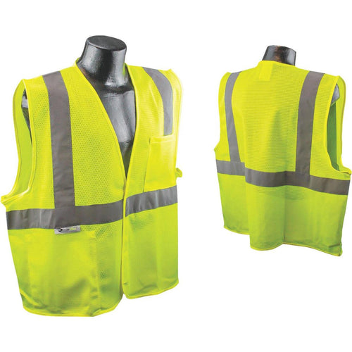 Radians Rad Wear ANSI Class 2 Hi Vis Green Safety Vest XL