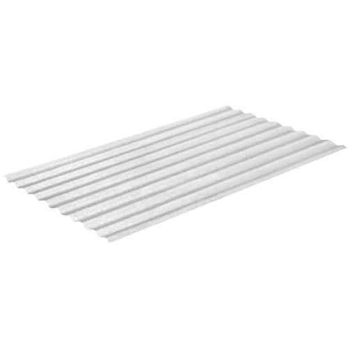 Sequentia WeatherGlaze 26 In. x 10 Ft. White Round 1-Sided Fiberglass Corrugated Panels