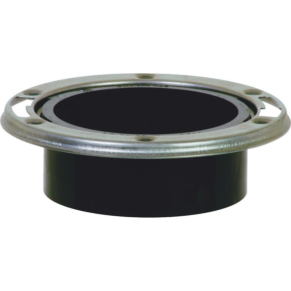 Sioux Chief 3 In. Hub/Inside 4 In. ABS Open Toilet Flange w/SS Swivel Ring
