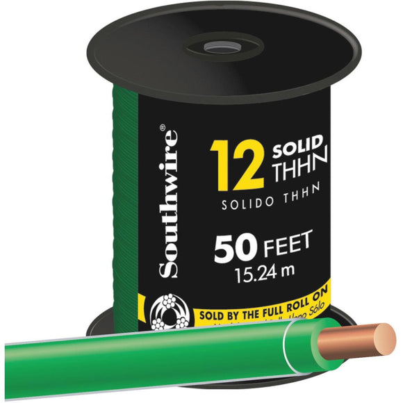 Southwire 50 Ft. 12 AWG Solid Green THHN Wire