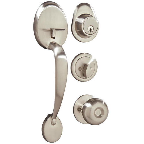 Steel Pro Brushed Nickel Entry Door Handleset