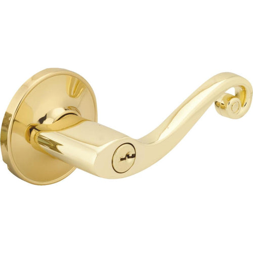 Steel Pro Polished Brass Scroll Entry Door Lever