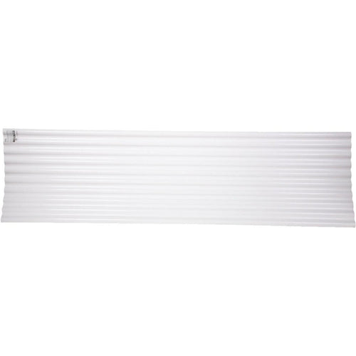 Tuftex Seacoaster 26 In. x 12 Ft. Opaque White Round Wave Vinyl Corrugated Panels
