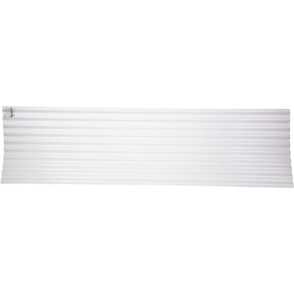 Tuftex Seacoaster 26 In. x 12 Ft. Opaque White Round Wave Vinyl Corrugated Panels