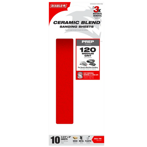 Diablo 1/3 Sheet 120-Grit Sanding Sheets (10-pc)