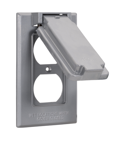 Southwire 1-Gang Vertical Duplex WP Cover Gray