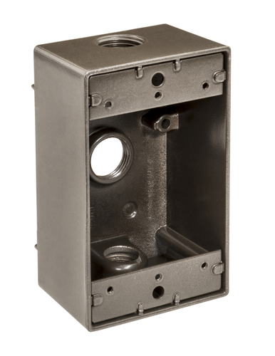 Southwire 1/2 3-HOLE 1-Gang WeatherProof Box BRZ WB1350B