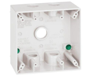 Southwire 1/2 5-Hole 2-Gang Weatherproof Box Wht WB2550W
