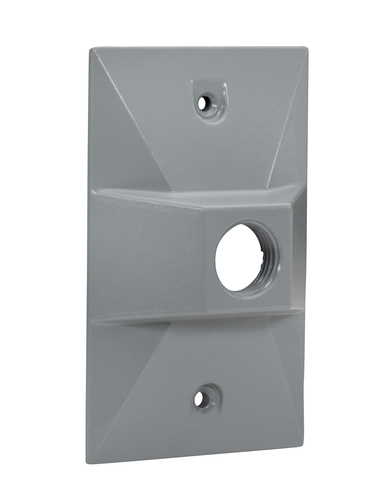 Southwire 1-Hole Rectangular Wp Cover Gry, 1/2