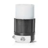 Leviton Locking Connector, 20 Amp, 125 Volt, Industrial Grade , Black & White